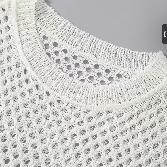 Mesh Top in Antique White Sz M - Picture 2 of 6